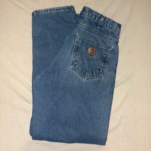Carhartt Jeans Mens 33x32 Flannel Lined Straight Leg Relaxed Fit